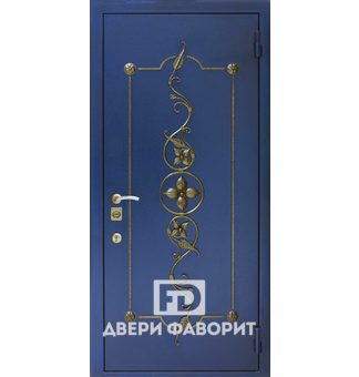 входная дверь порошковый окрас, с декоративной ковкой