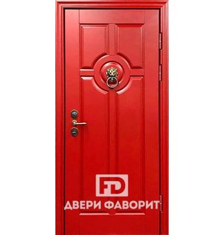 Дверь в квартиру с красным МДФ